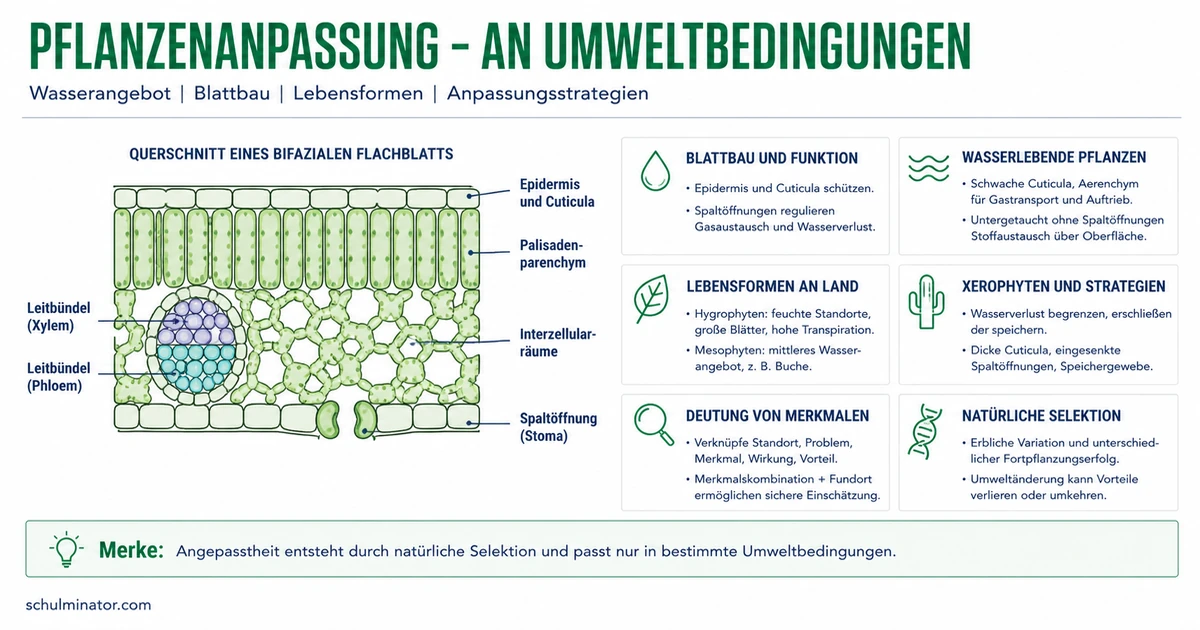 Pflanzen: Angepasstheit an Wasser und Standort