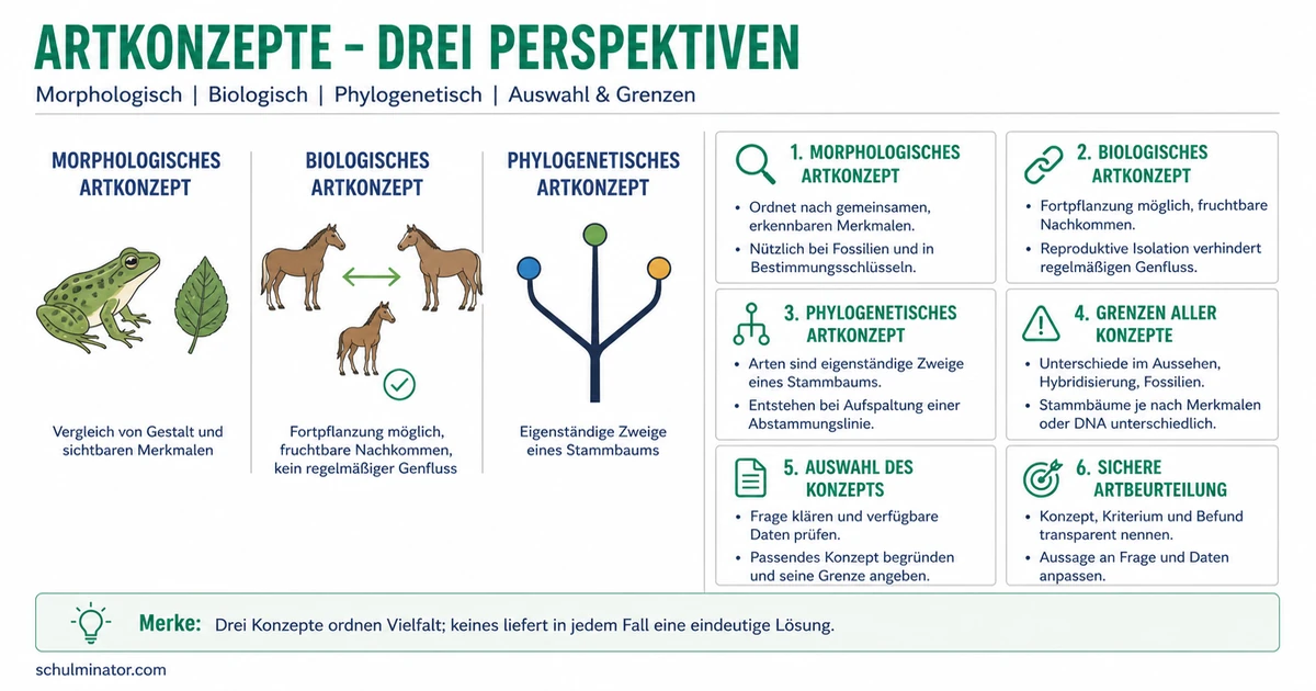 Artkonzepte vergleichen und sicher anwenden