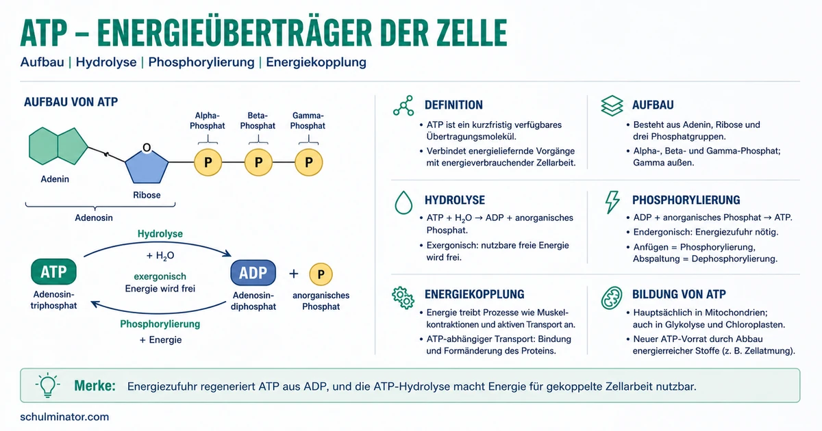 ATP: Aufbau, Funktion und ATP-ADP-Zyklus