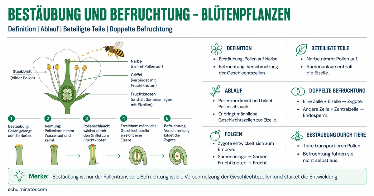 Befruchtung bei Pflanzen: Ablauf einfach erklärt
