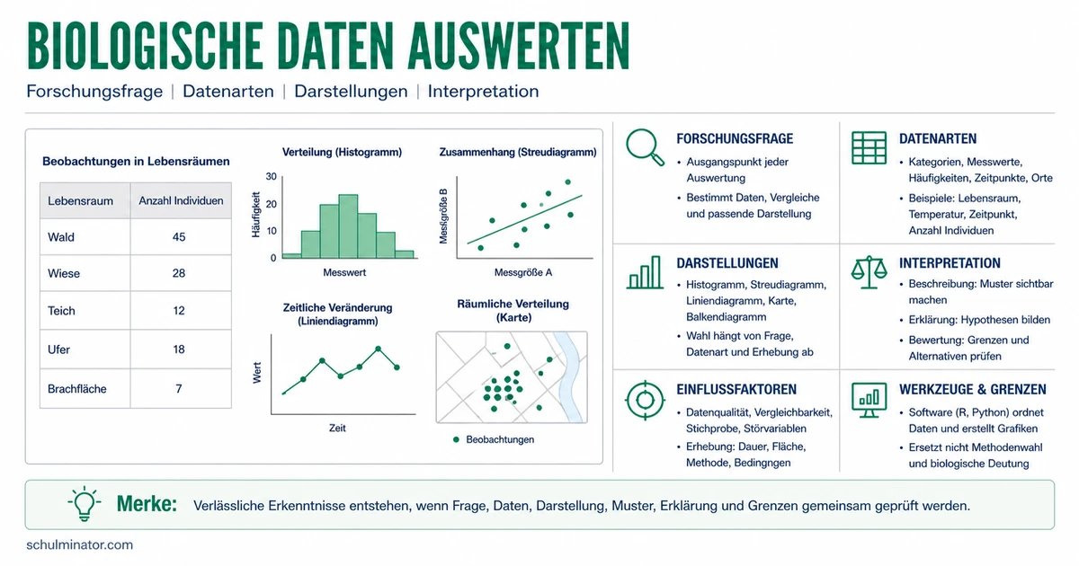 Biologische Daten auswerten: Tabellen & Diagramme