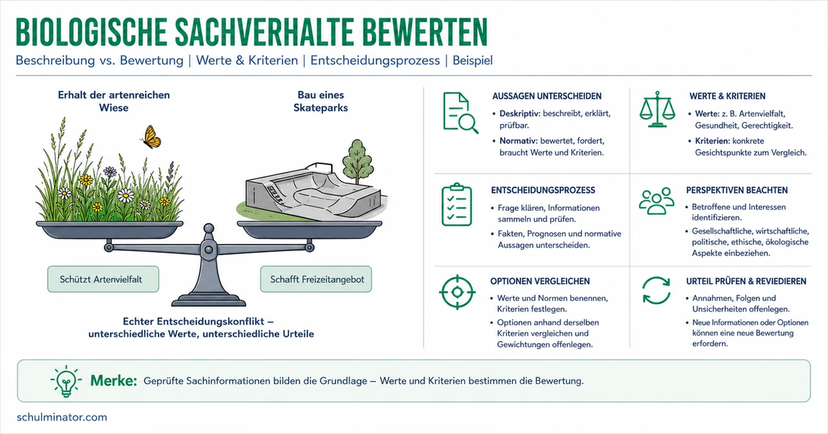 Biologische Sachverhalte bewerten: Anleitung