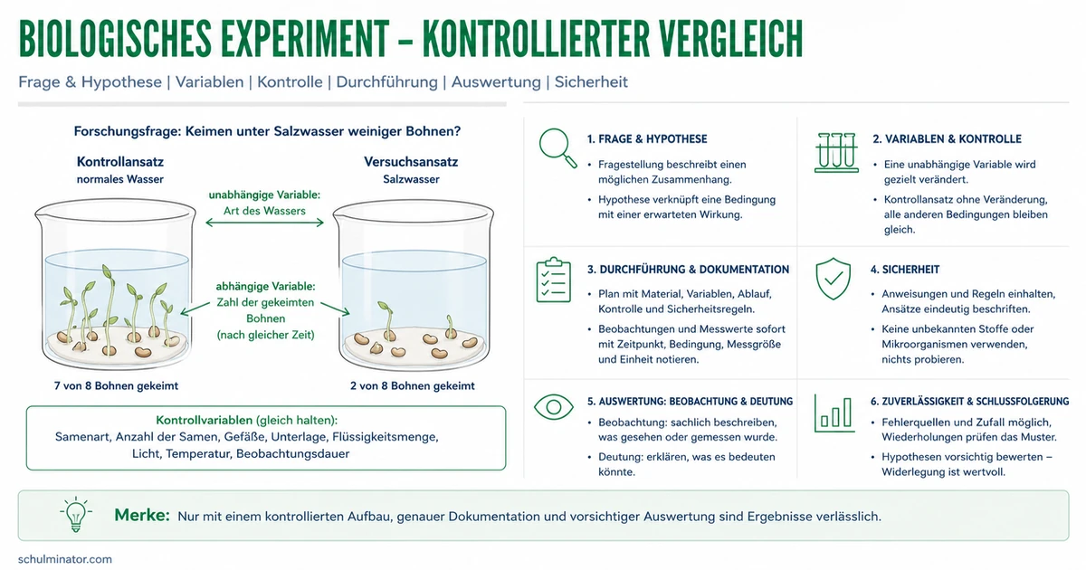 Biologisches Experiment planen und auswerten