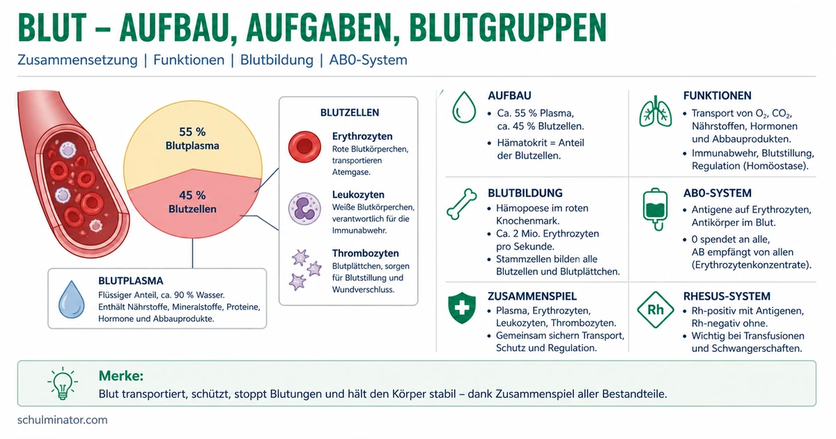 Blut: Bestandteile, Aufgaben und Blutgruppen