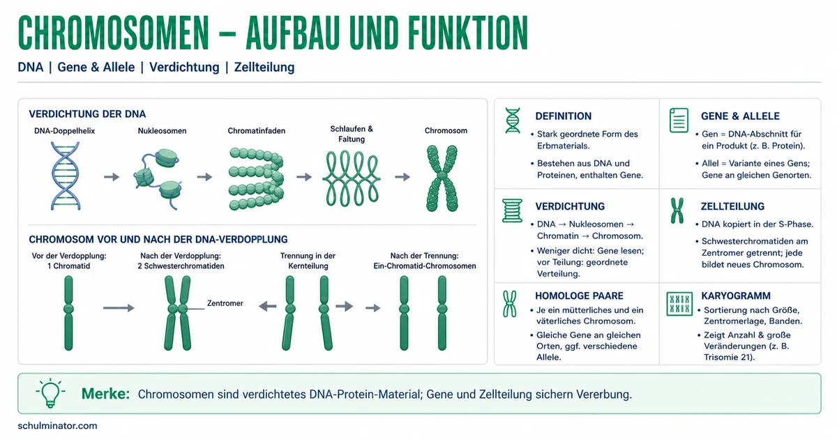 Chromosomen: Aufbau, Chromatin und Chromosomensatz