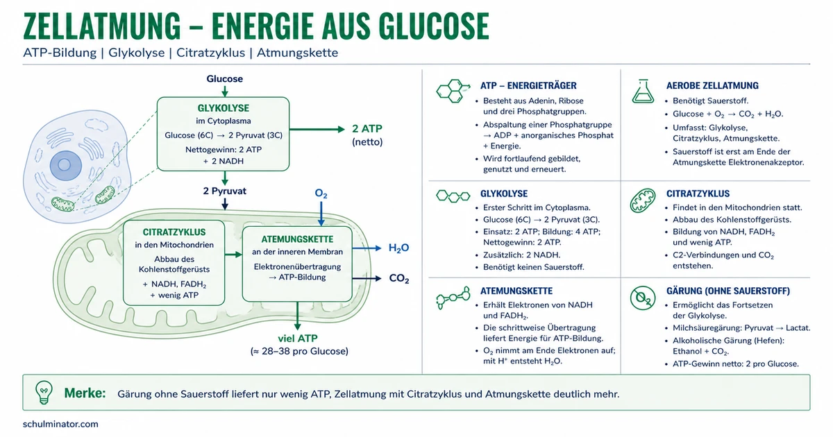 Energiegewinnung in Zellen: Zellatmung und Gärung