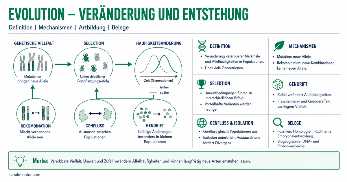Evolution: Faktoren, Belege und Artbildung