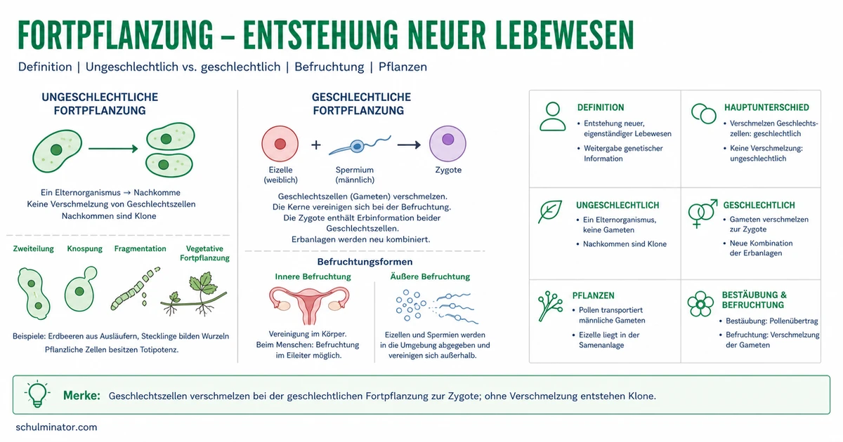 Fortpflanzung: geschlechtlich und ungeschlechtlich