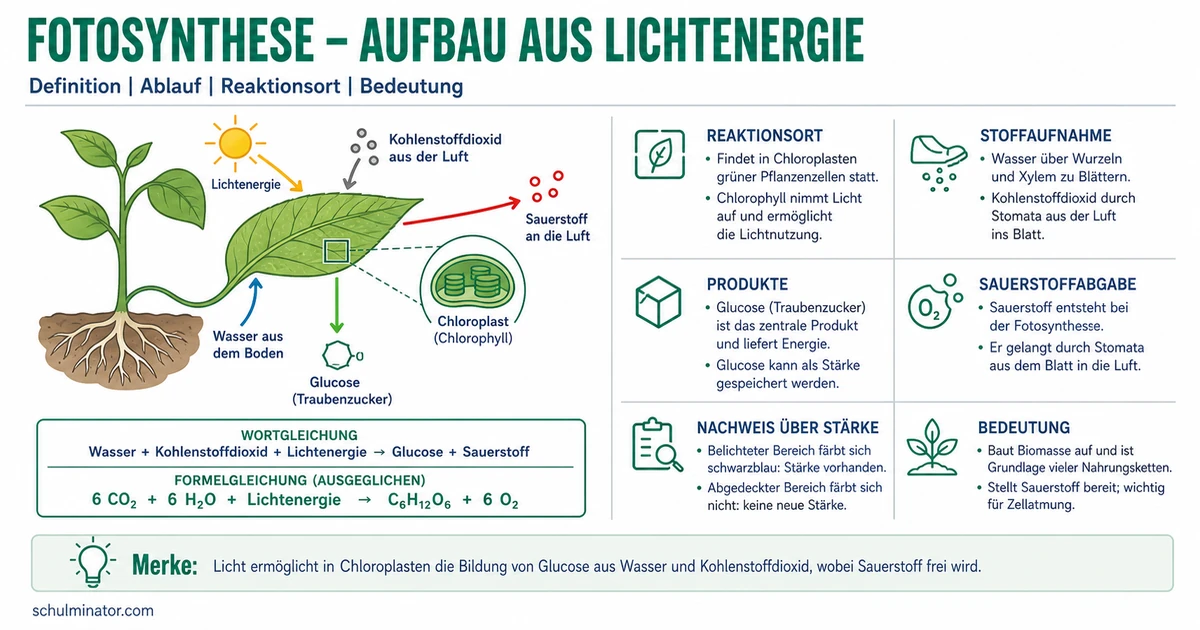 Fotosynthese: Ablauf, Formel und Stärkenachweis