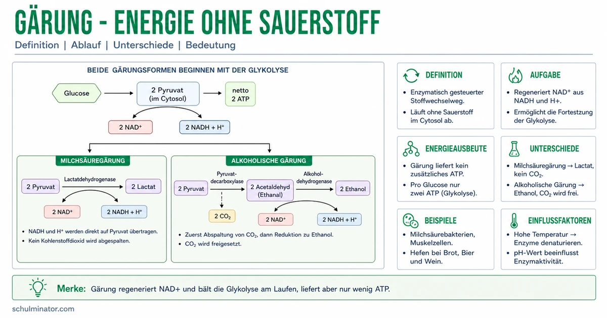 Gärung: Energie ohne Sauerstoff verstehen