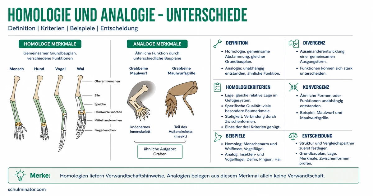 Homologie und Analogie einfach unterscheiden