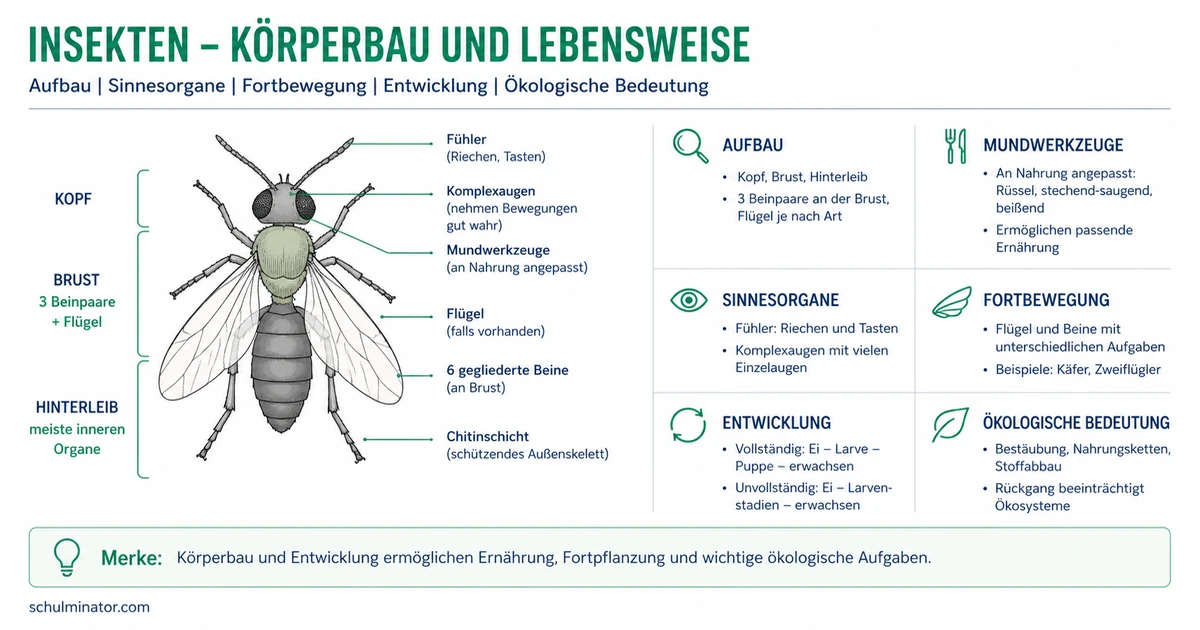 Insekten: Körperbau, Entwicklung und Bedeutung