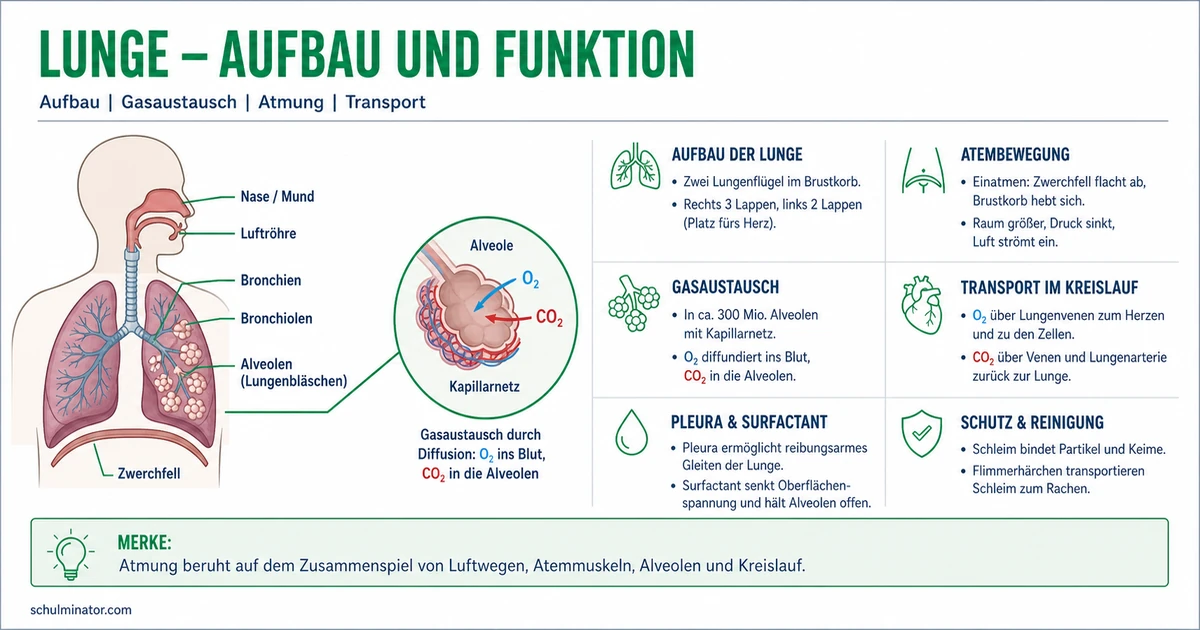Lunge: Aufbau, Atmung und Gasaustausch