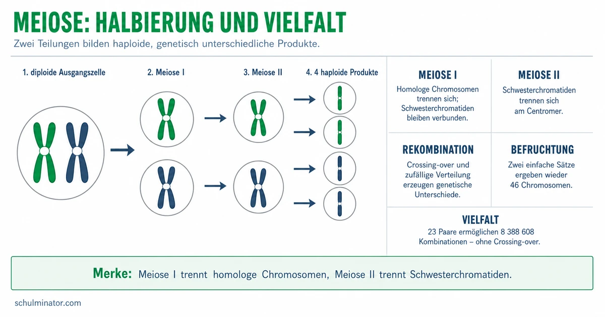 Meiose: Ablauf, Rekombination und Vergleich