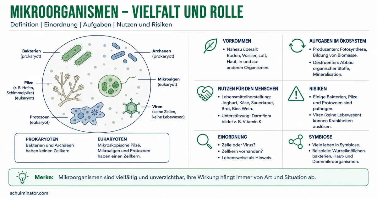 Mikroorganismen: Arten, Nutzen und Risiken