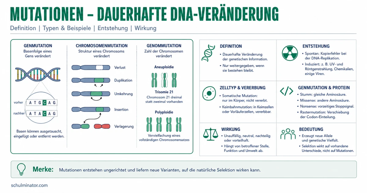 Mutation einfach erklärt: Arten, Folgen, Vererbung