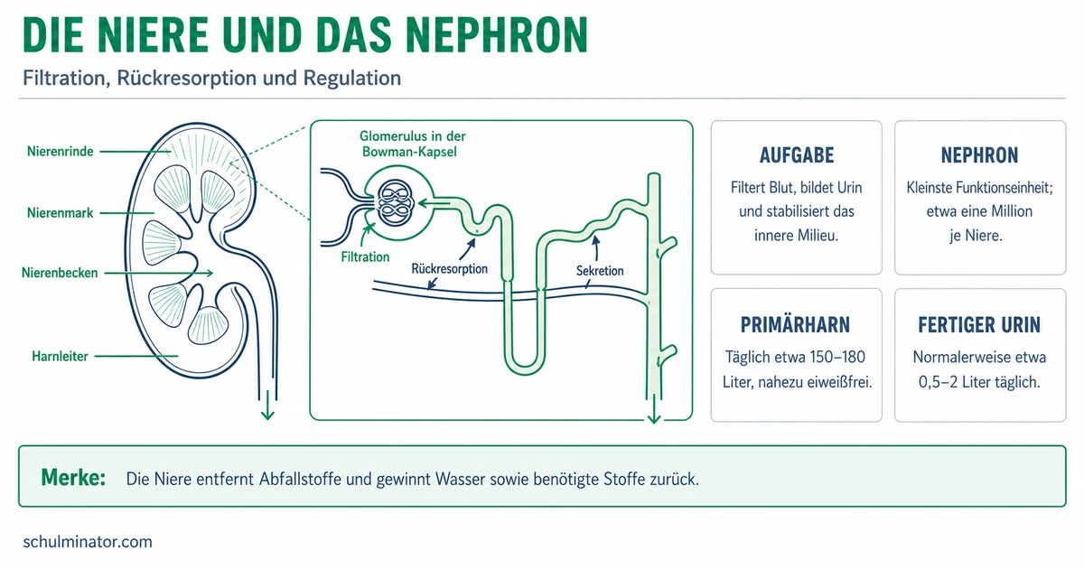 Niere: Aufbau, Harnbildung und Aufgaben verstehen