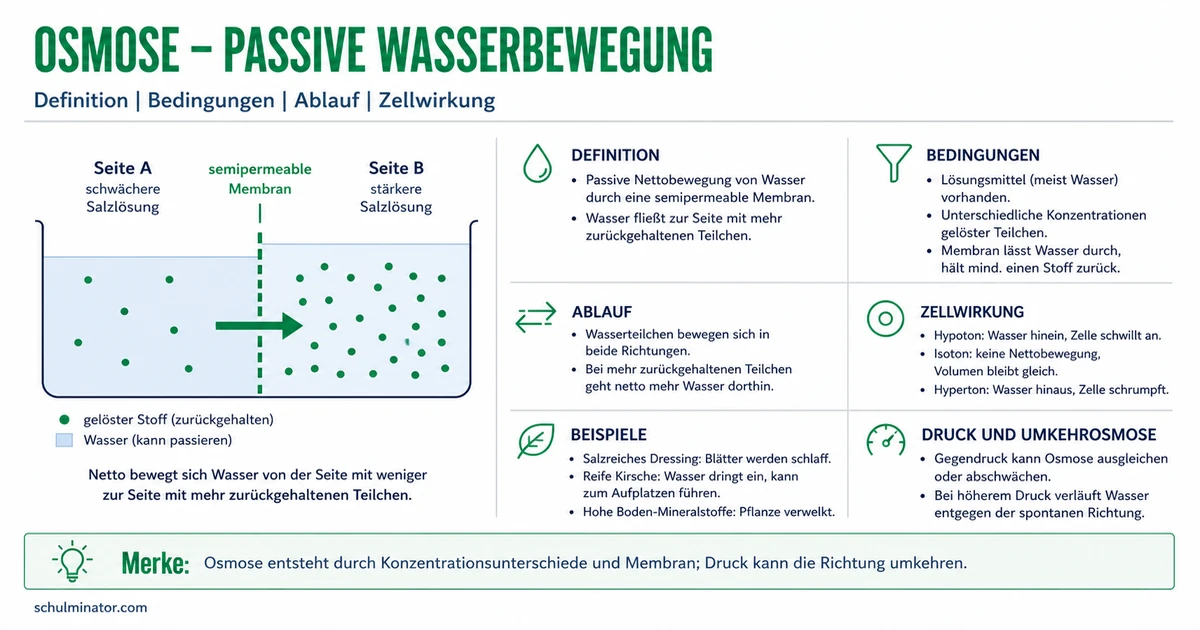 Osmose einfach erklärt: Wasserbewegung in Zellen