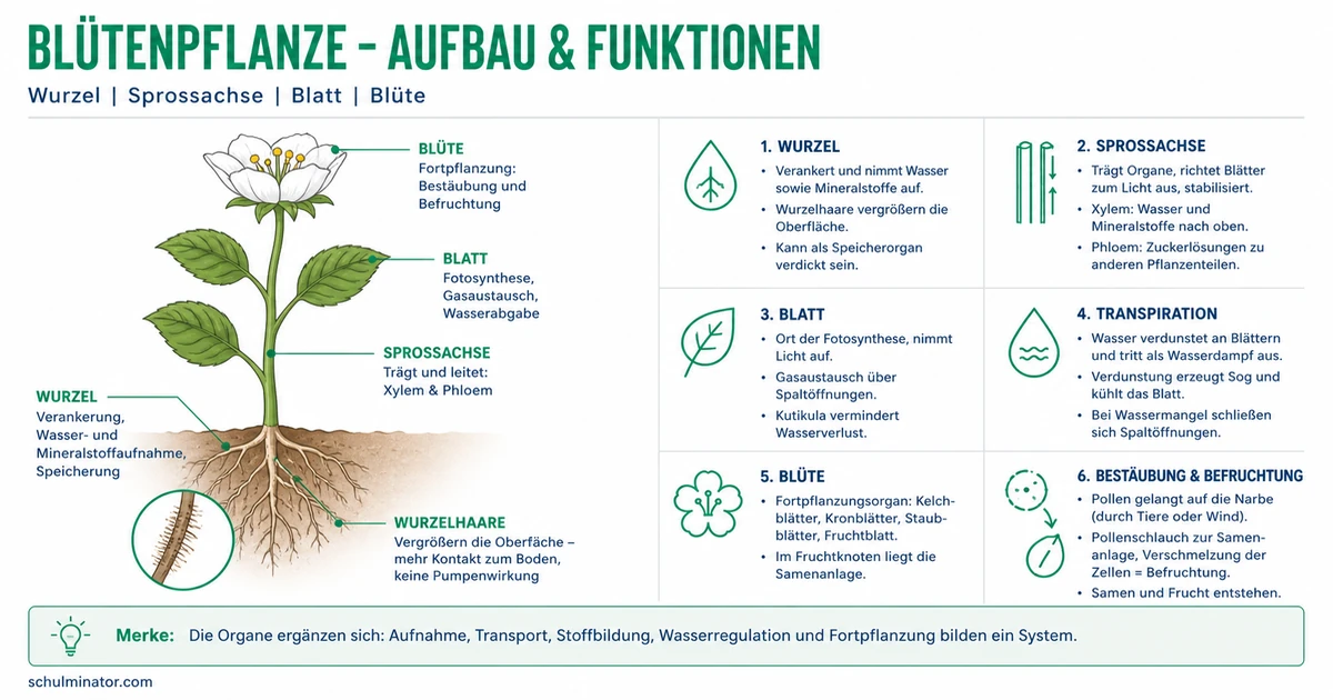 Pflanzenorgane: Bau, Aufgaben und Zusammenspiel