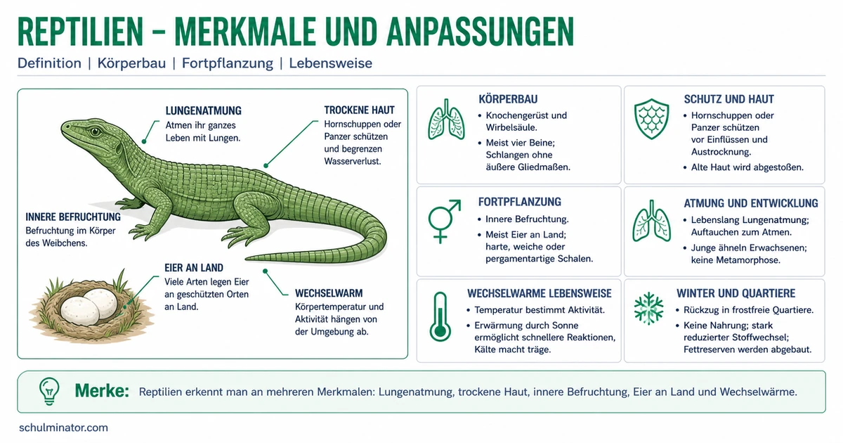 Reptilien: Merkmale, Lebensweise und Entwicklung