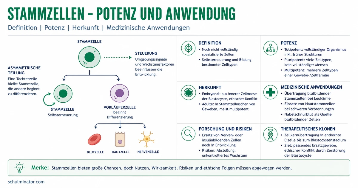 Stammzellen: Arten, Potenz und medizinische Nutzung