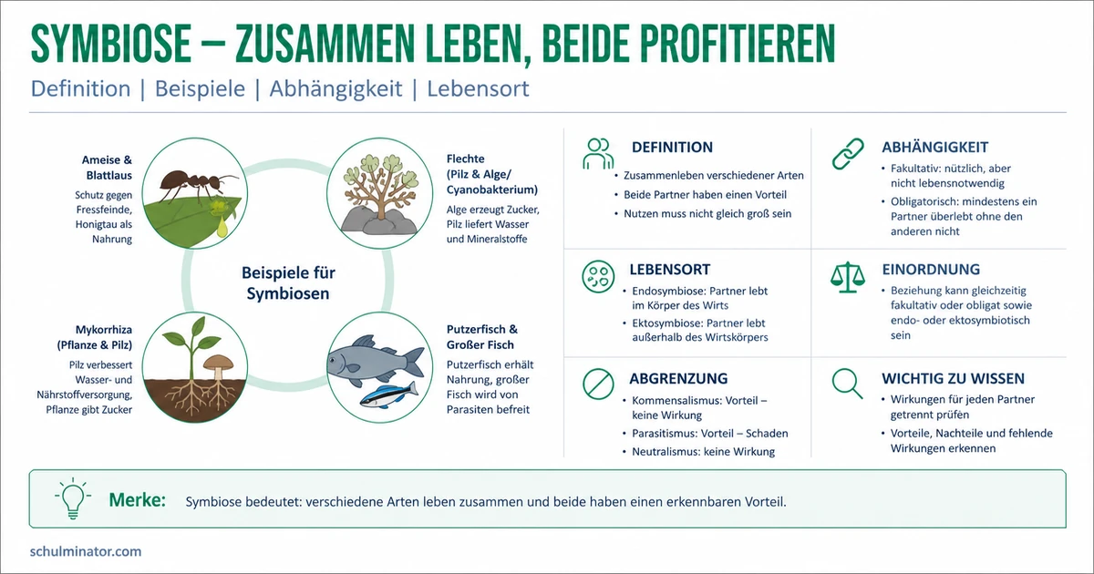 Symbiose: Definition, Formen und Beispiele