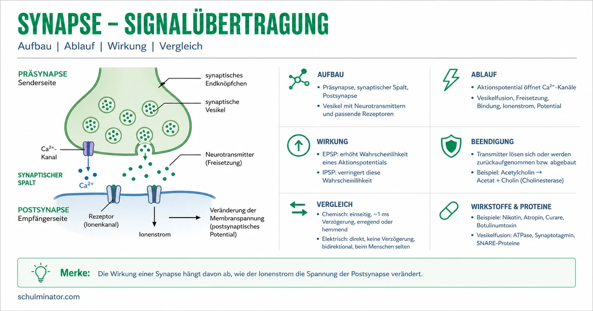 Synapse: Aufbau und chemische Signalübertragung