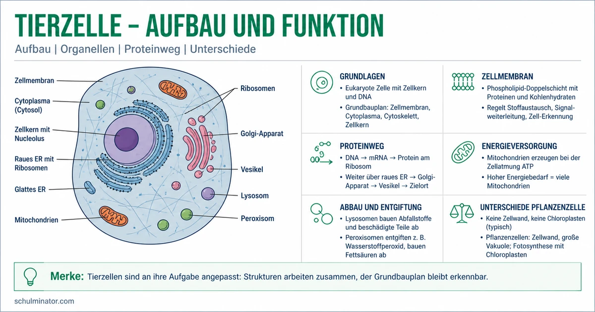 Tierzelle: Aufbau und Organellen einfach erklärt