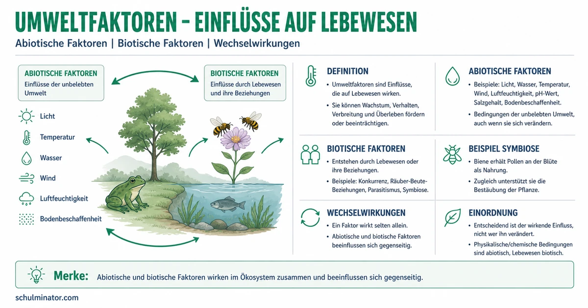 Umweltfaktoren: biotisch und abiotisch erklärt