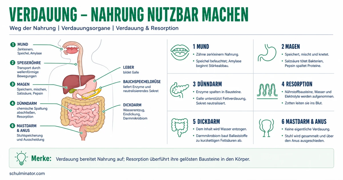 Verdauung: Weg der Nahrung einfach erklärt