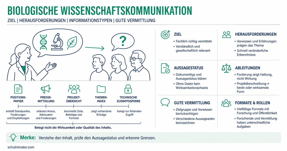 Wissenschaftskommunikation Biologie verständlich erklärt