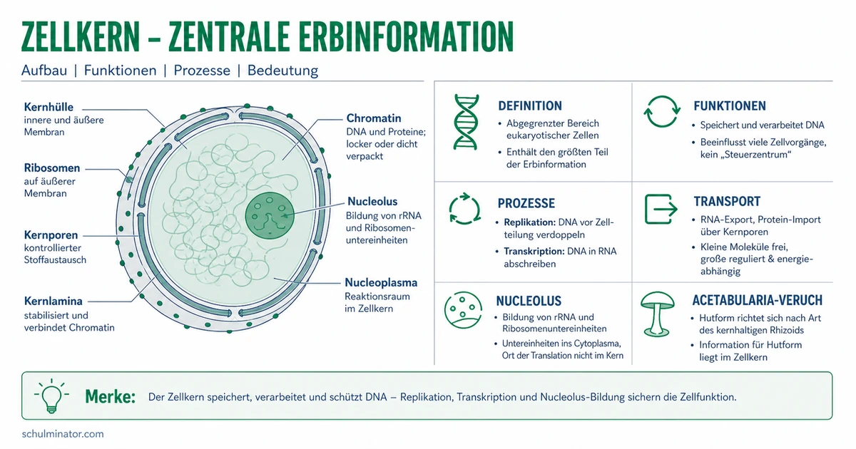 Zellkern: Aufbau, Funktion und Erbinformation