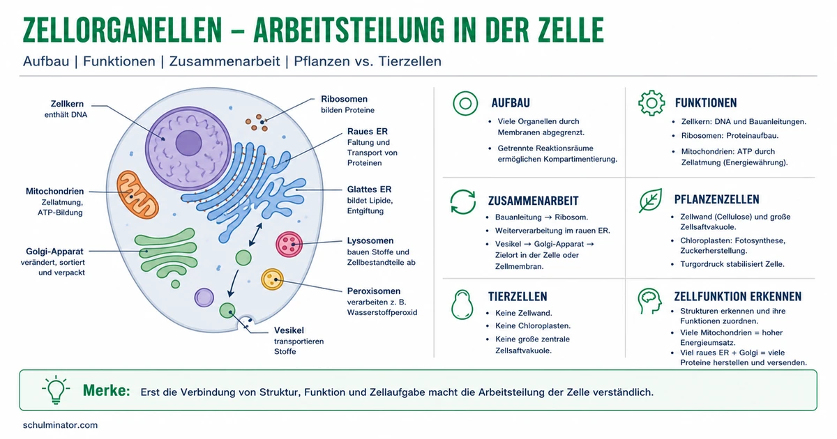Zellorganellen: Funktionen und Arbeitsteilung