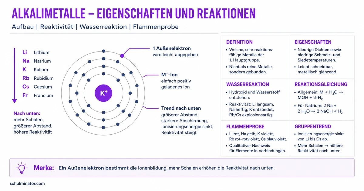 Alkalimetalle: Eigenschaften und Reaktivität