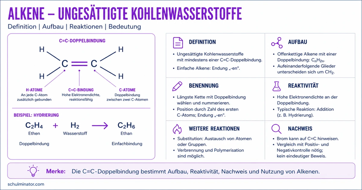Alkene: Doppelbindung, Benennung und Reaktionen