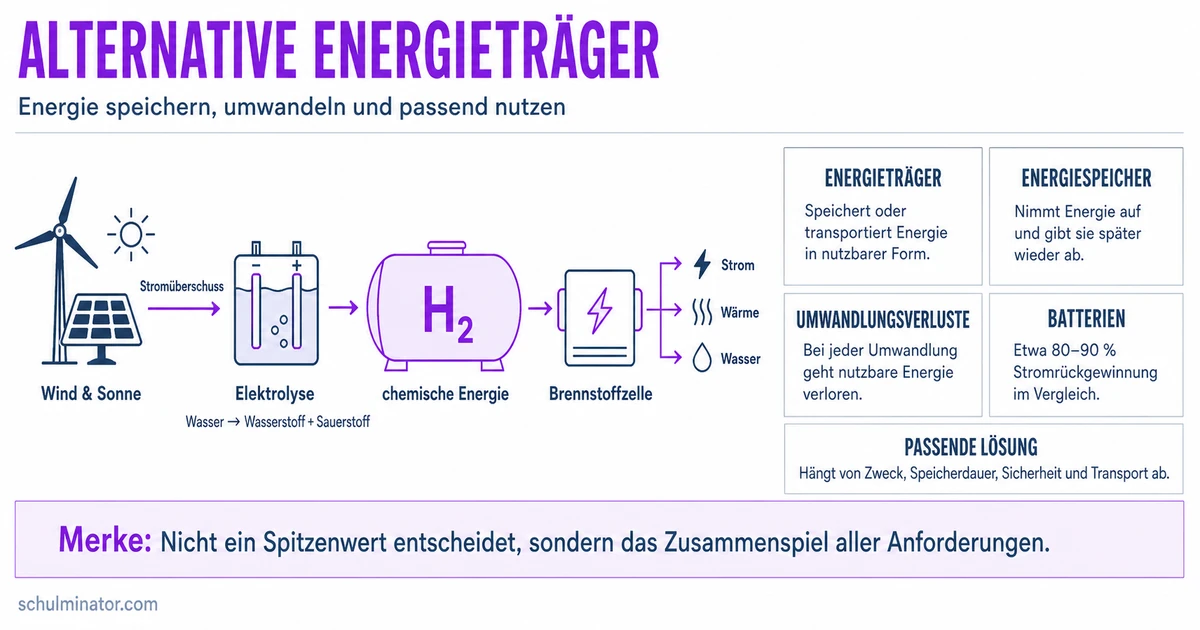 Alternative Energieträger und Speicher bewerten