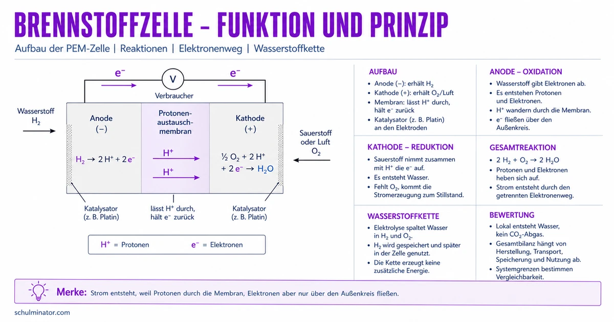 Brennstoffzelle: Aufbau, Reaktion und Bewertung