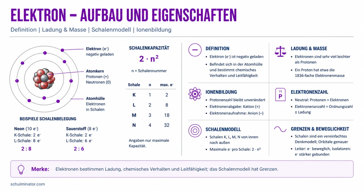Elektron: Ladung, Atomhülle und Schalenmodell