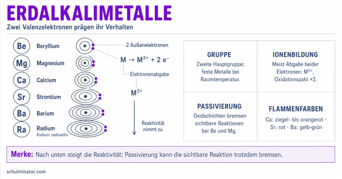 Erdalkalimetalle: Eigenschaften und Reaktivität