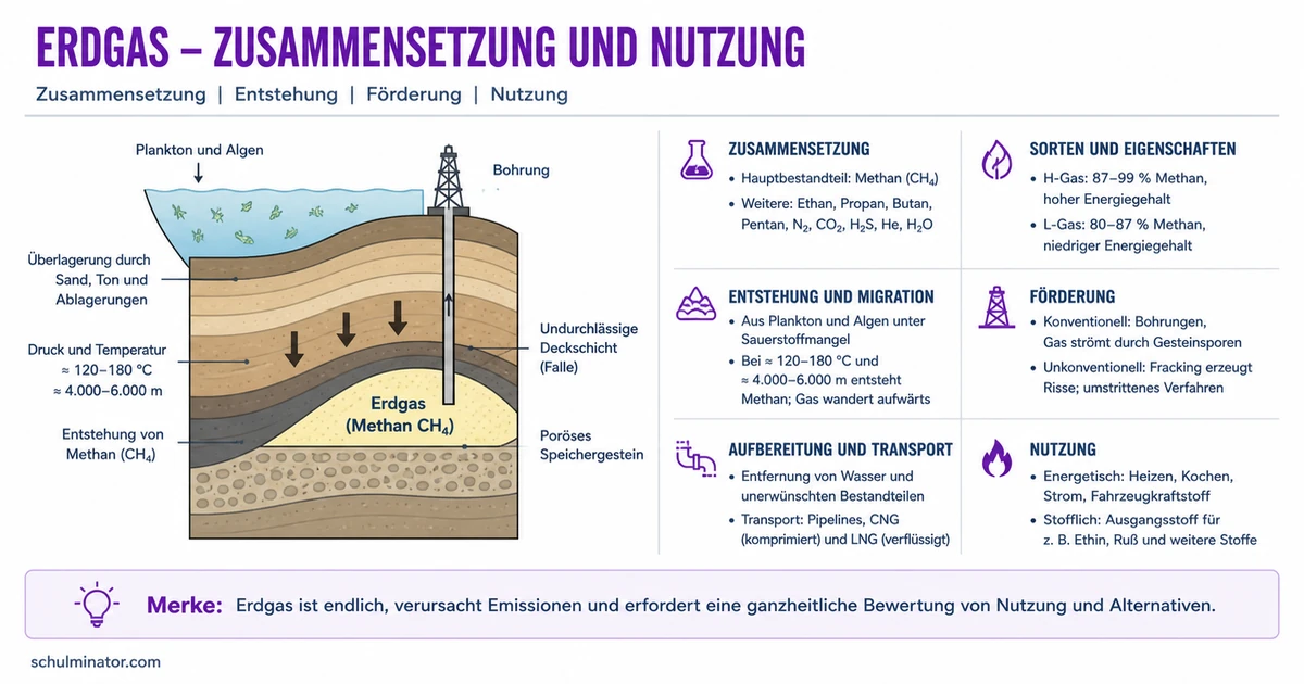 Erdgas: Entstehung, Nutzung und Umweltfolgen