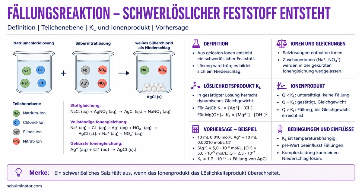 Fällungsreaktion: Niederschlag und Ionengleichung