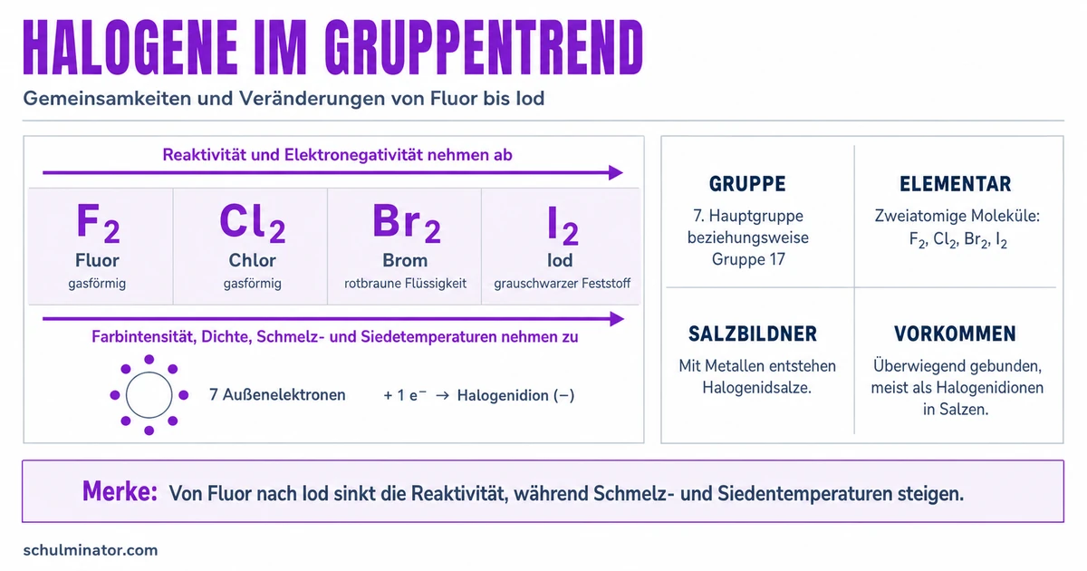 Halogene: Eigenschaften, Trends und Reaktionen