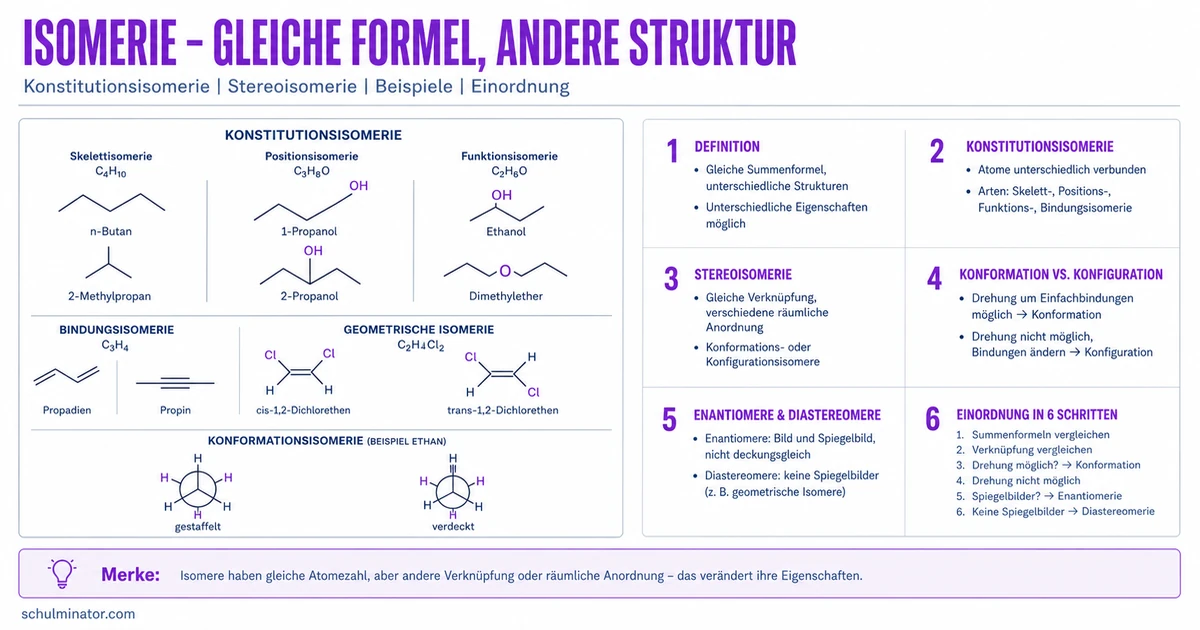 Isomerie einfach erklärt: Arten sicher erkennen