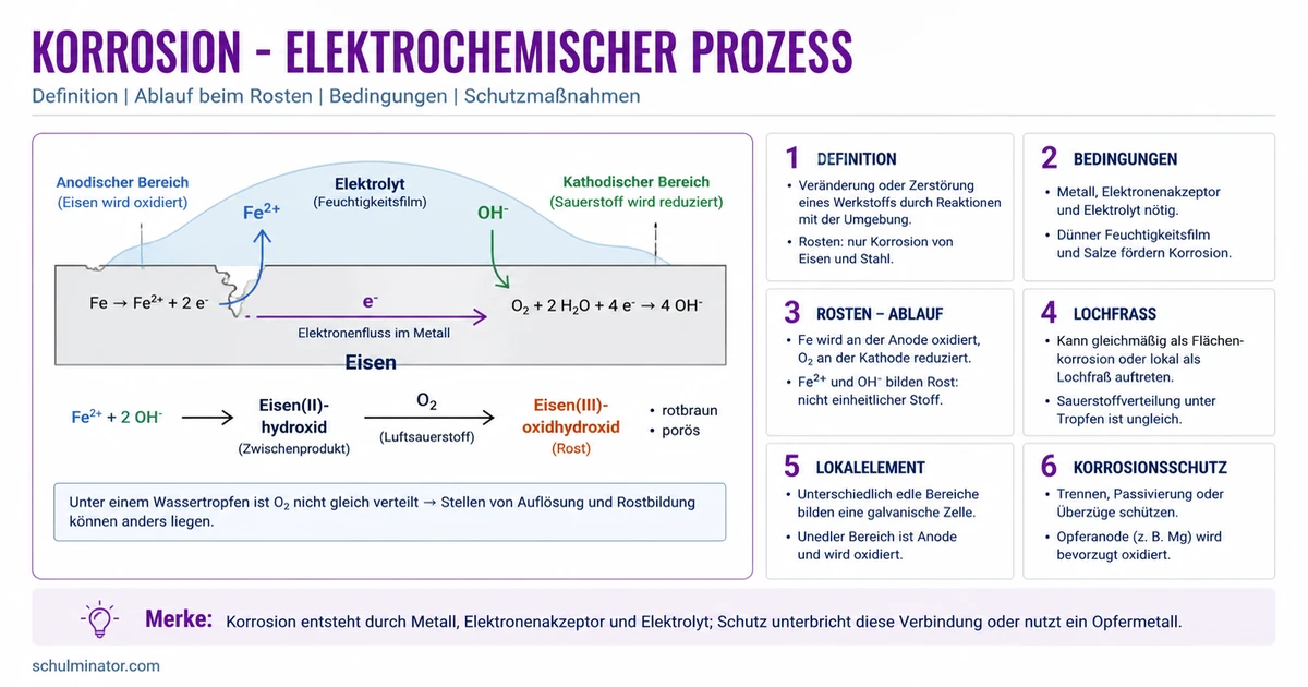 Korrosion: Rosten, Redoxreaktionen und Schutz