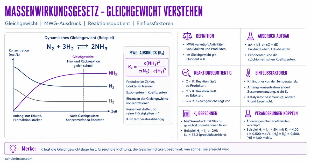 Massenwirkungsgesetz: Kc berechnen und deuten