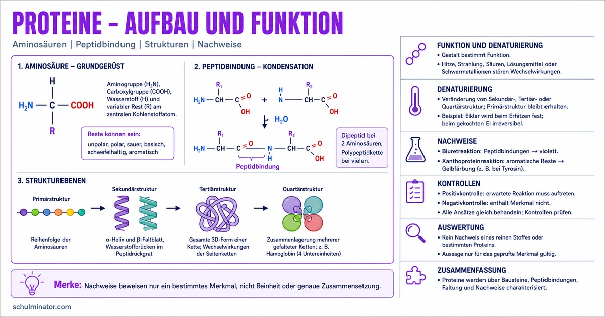 Proteine: Aufbau, Struktur und Nachweise