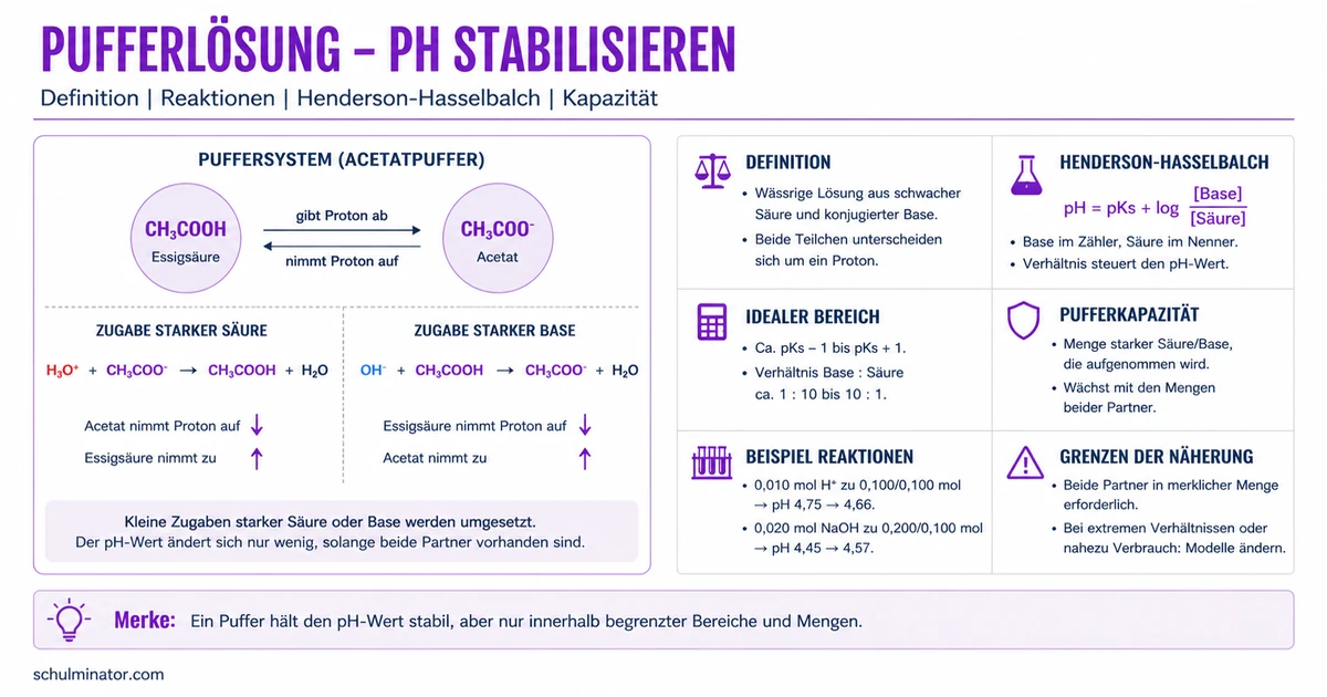 Pufferlösung: Wirkung und pH-Wert berechnen