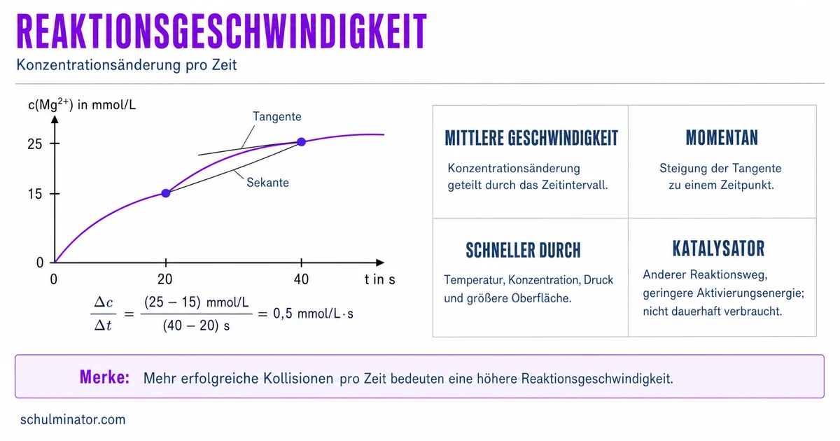 Reaktionsgeschwindigkeit berechnen und erklären