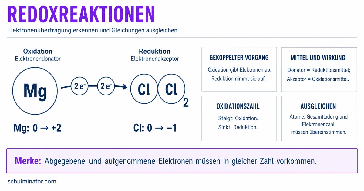 Redoxreaktion: Oxidation und Reduktion erklärt