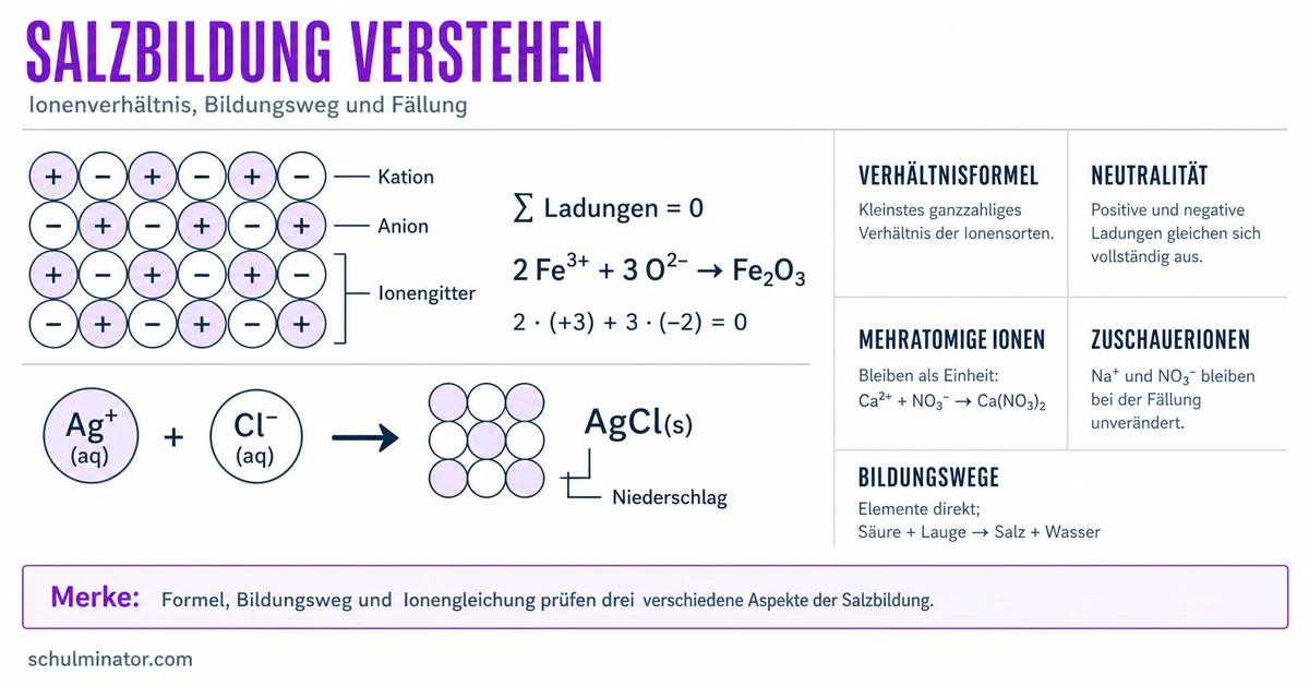 Salzbildung: Verhältnisformeln und Fällung